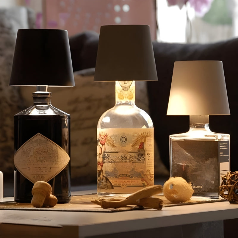 Stylish Glass Bottle Table Lamp