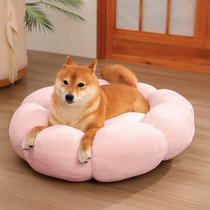 Plush Floral Orthopedic Pet Bed for Dogs and Cats