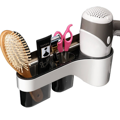 Space-Saving Bathroom Shelf with Storage for Hair Dryer