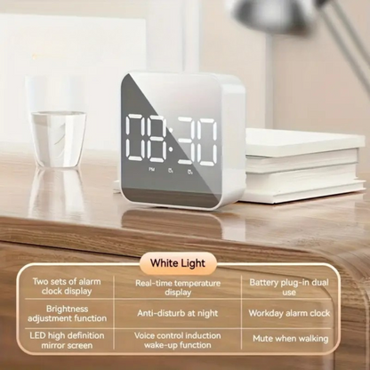 Wi-Fi Digital Alarm Clock with Voice Assistant and Temp Display
