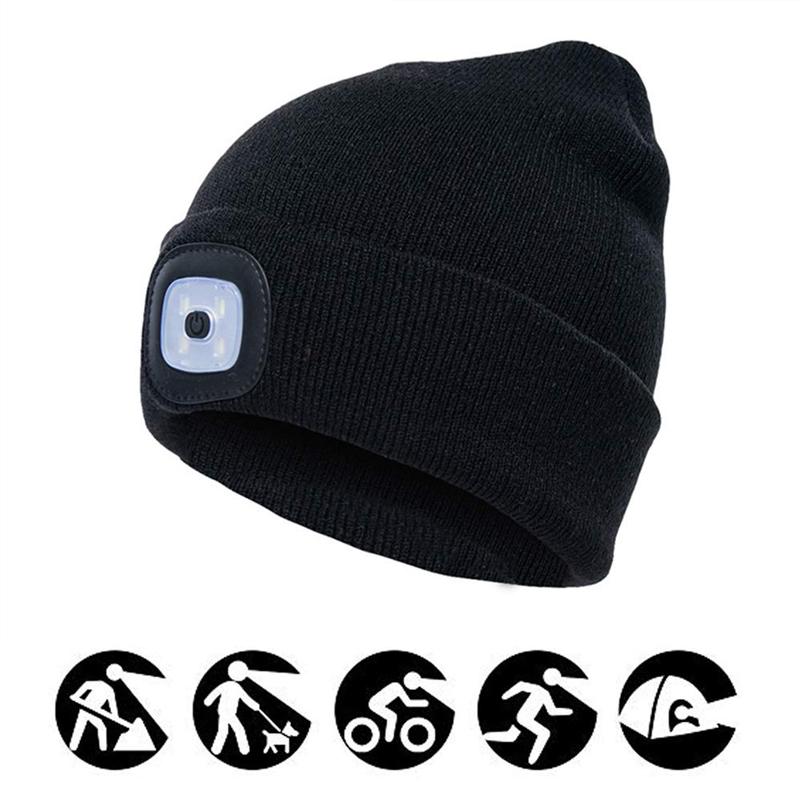 Warm LED Beanie Hat with Detachable Light