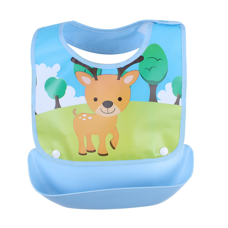 Soft Baby Bib with Crumb Tray - Easy Clean Waterproof Design