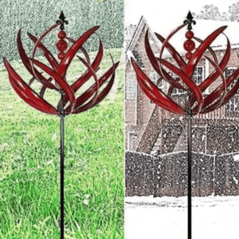 Harlow Wind-Driven Kinetic Art Sculpture - Elegant Metal Garden Spinner-3