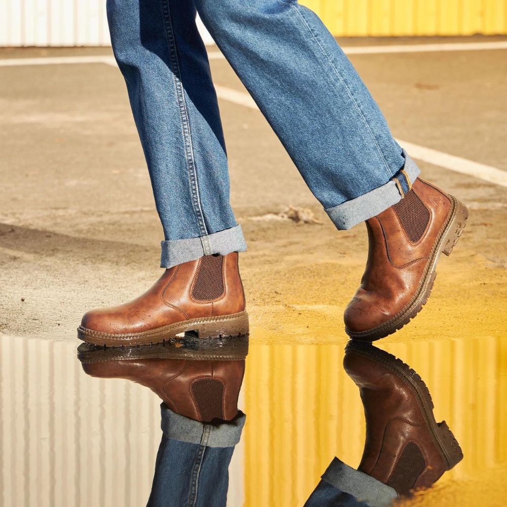Durable Leather Steel Toe Work Boots