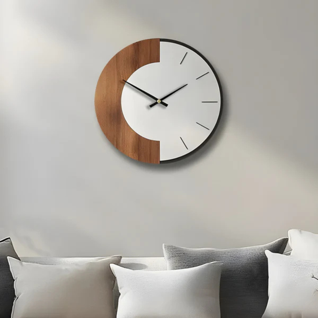 Big Solid Wood Wall Clock | Quiet Contemporary Home Decor
