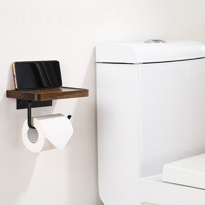 Luxury Bathroom Paper Holder in Wood and Metal