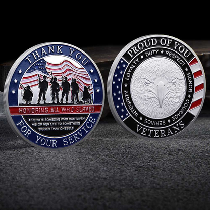 Patriotic Gold Silver Challenge Coin Set Military Gift