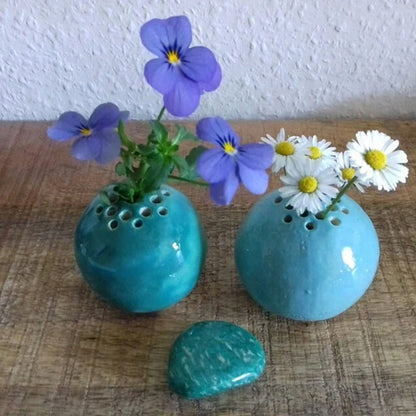 Unique Handmade Perforated Stone Vase Table Decor