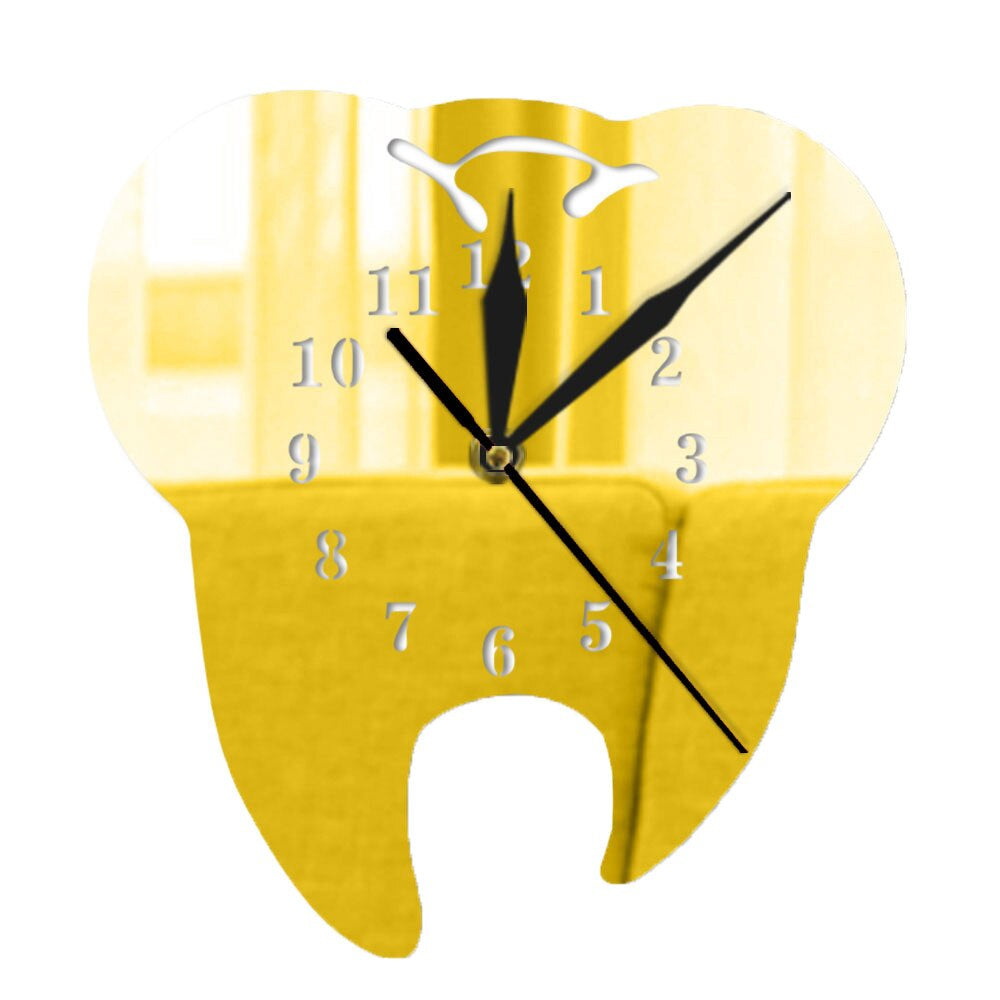 Dental Care Mirror Wall Clock