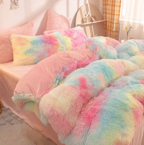 Pastel Color Plush Duvet Cover