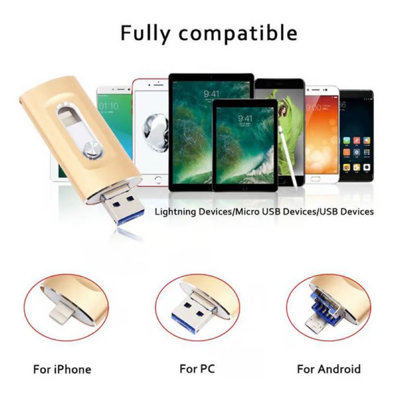 Portable 3 in 1 USB Flash Drive for Phone and PC