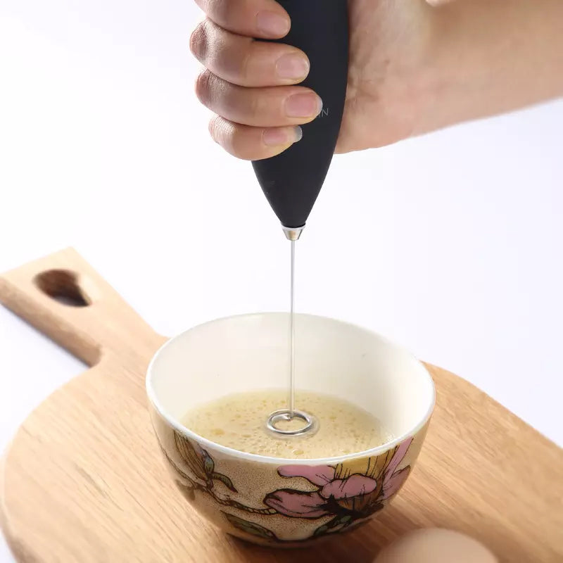 Compact Electric Milk Frother in Stainless Steel