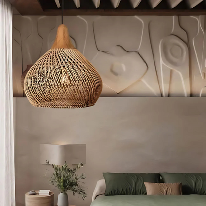 Natural Woven Hanging Light Fixture