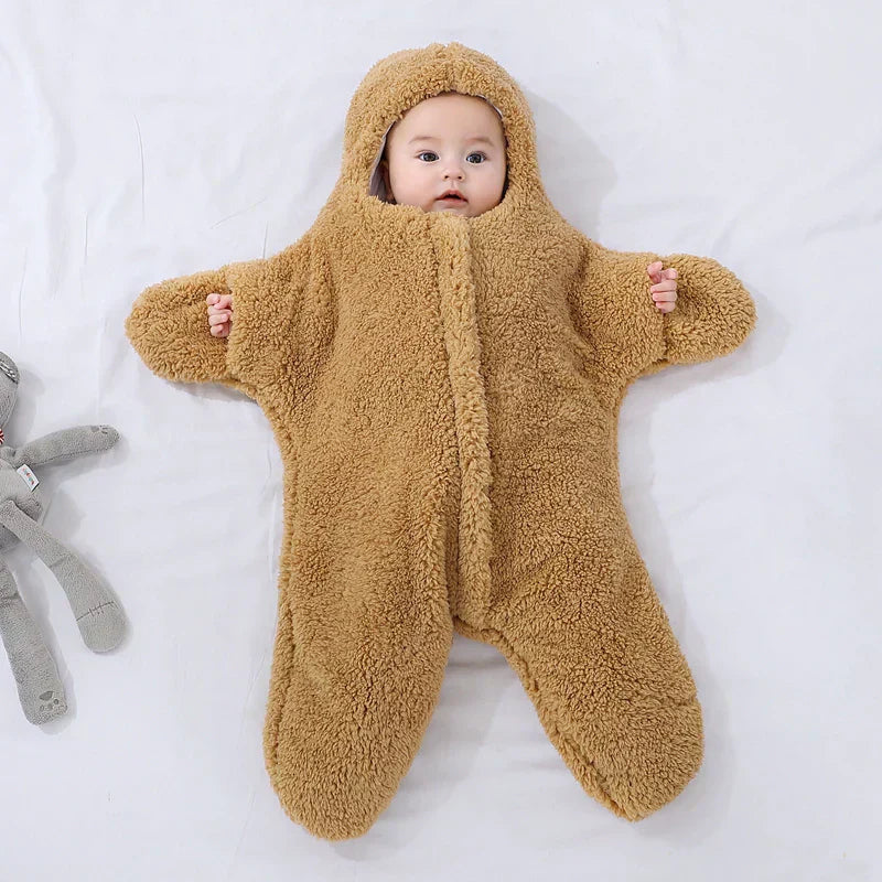Soft Baby Romper with Hood and Plush Suit