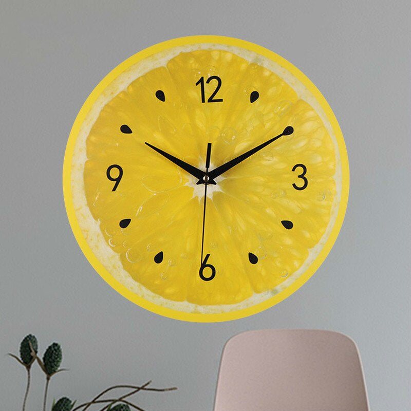 Bright Yellow Kitchen Wall Clock