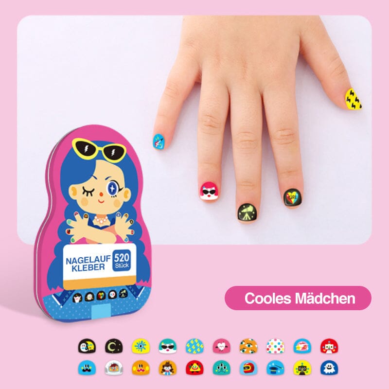 Fun Kids Nail Art Sticker Set (520 Pieces)