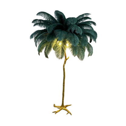 Tall Natural Feather Floor Lamp