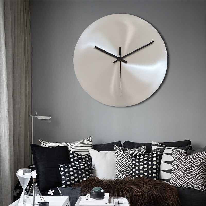Slim Stainless Steel Modern Wall Clock - Fesara
