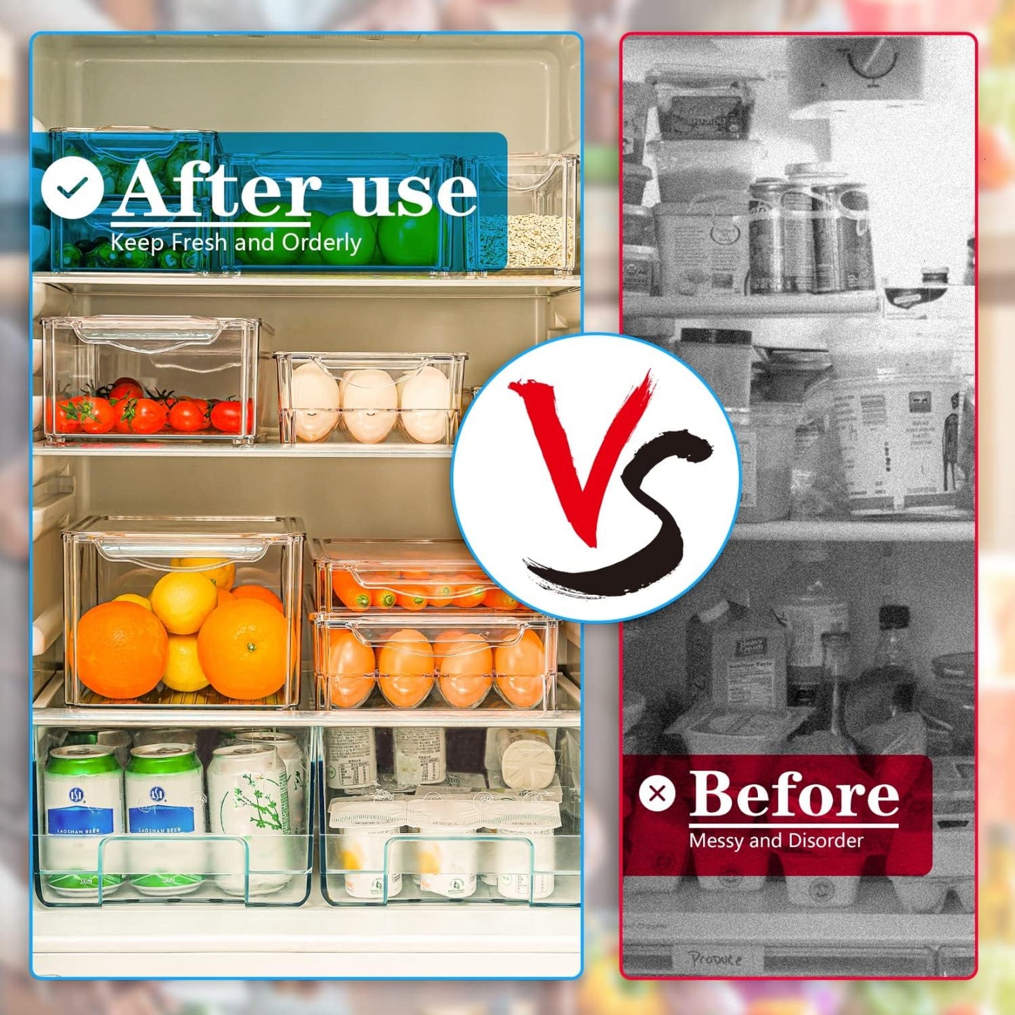 Space Saving Fridge Storage Containers Set