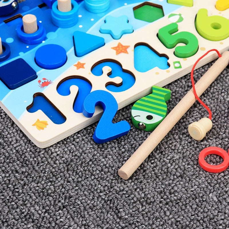 Natural Wood Kids Play Table - Learning Activity Board