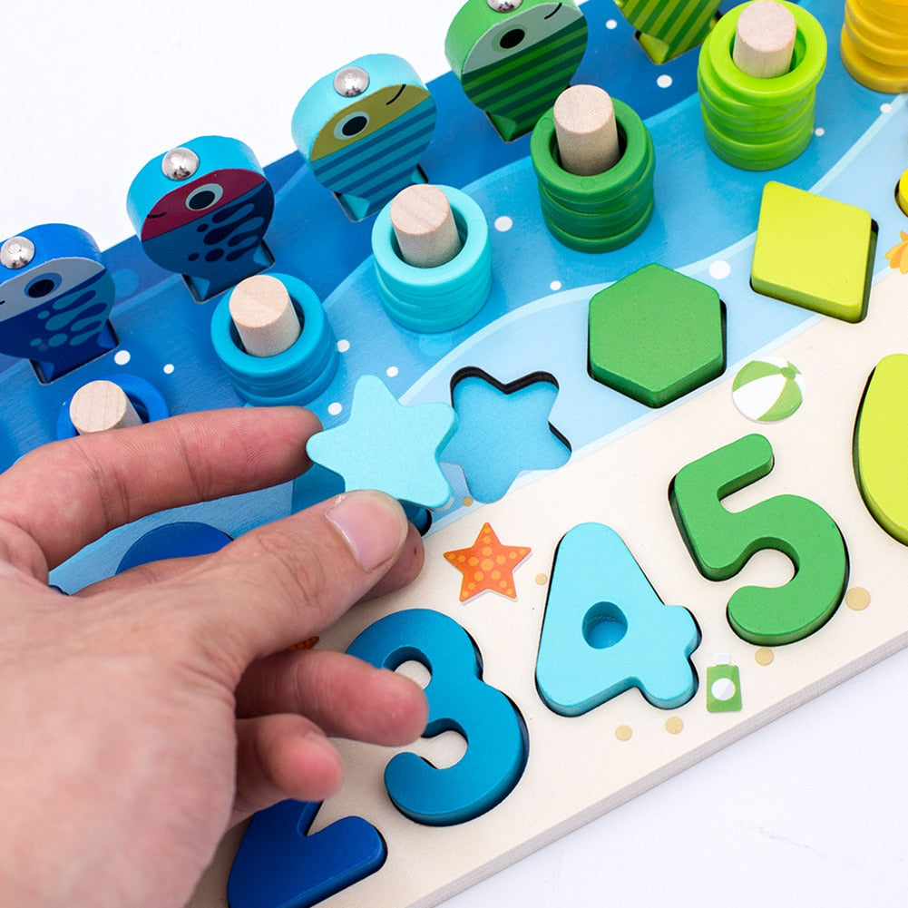 Natural Wood Kids Play Table - Learning Activity Board