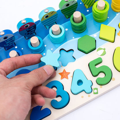 Natural Wood Kids Play Table - Learning Activity Board