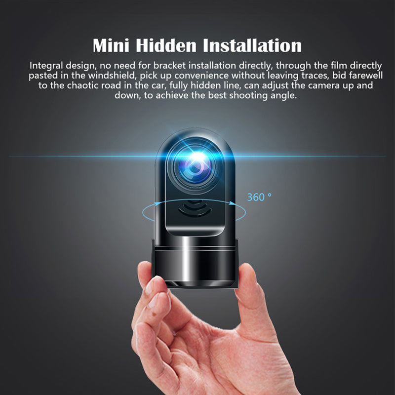 Compact 1080P HD Car Dash Cam with Rotating Lens