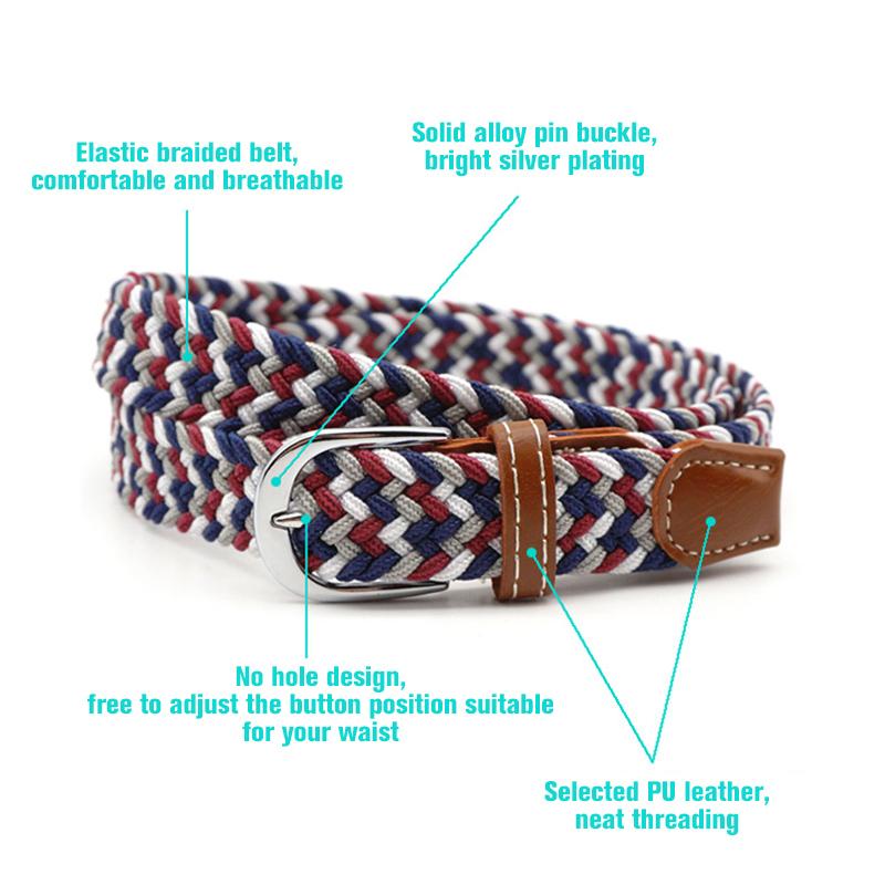 Elastic Woven Leather Belt