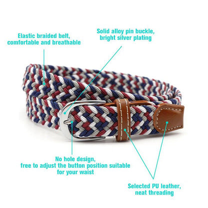 Elastic Woven Leather Belt