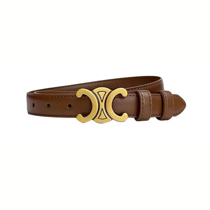 Luxury Gold Buckle Leather Belt