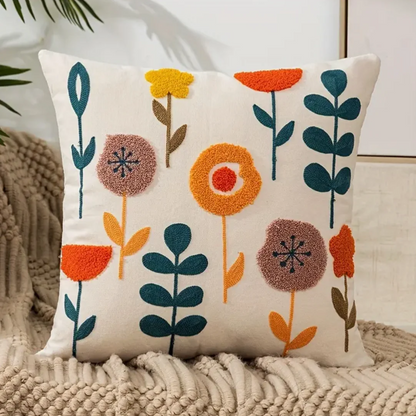 Colorful Flower Pattern Accent Pillow