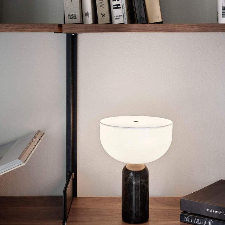 Elegant Marble Table Lamp with Gold Details