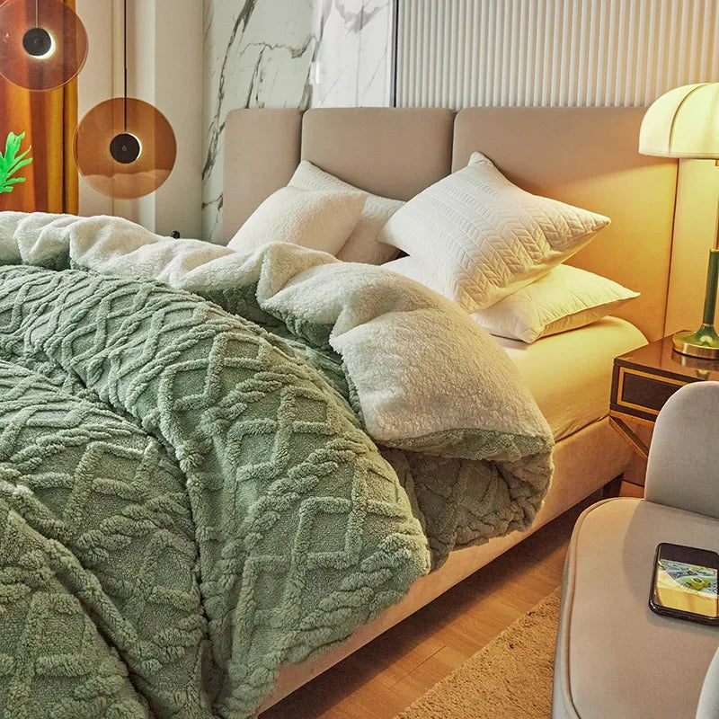 Plush Double Sided Soft Duvet Cover Set