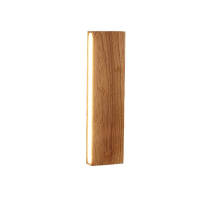 Rustic Wooden Slim LED Wall Lamp