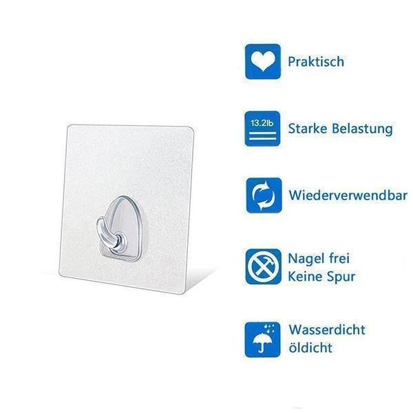 Strong Adhesive Removable Wall Hooks (20 Pack)