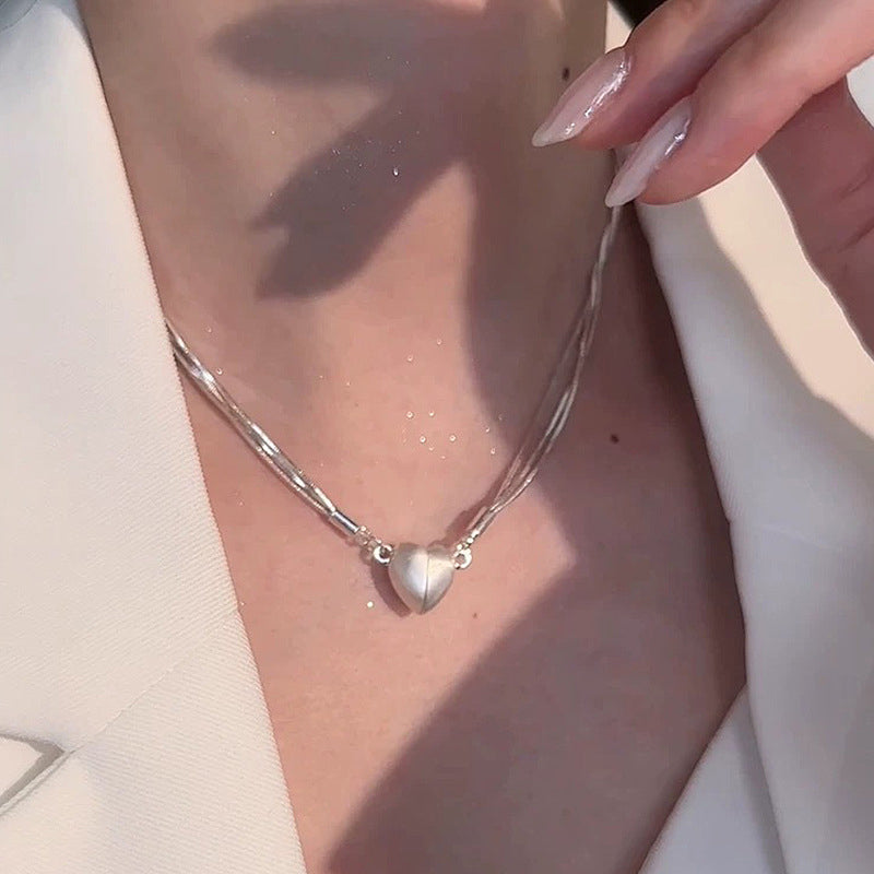 Lovely Magnetic Heart Necklace Pendant