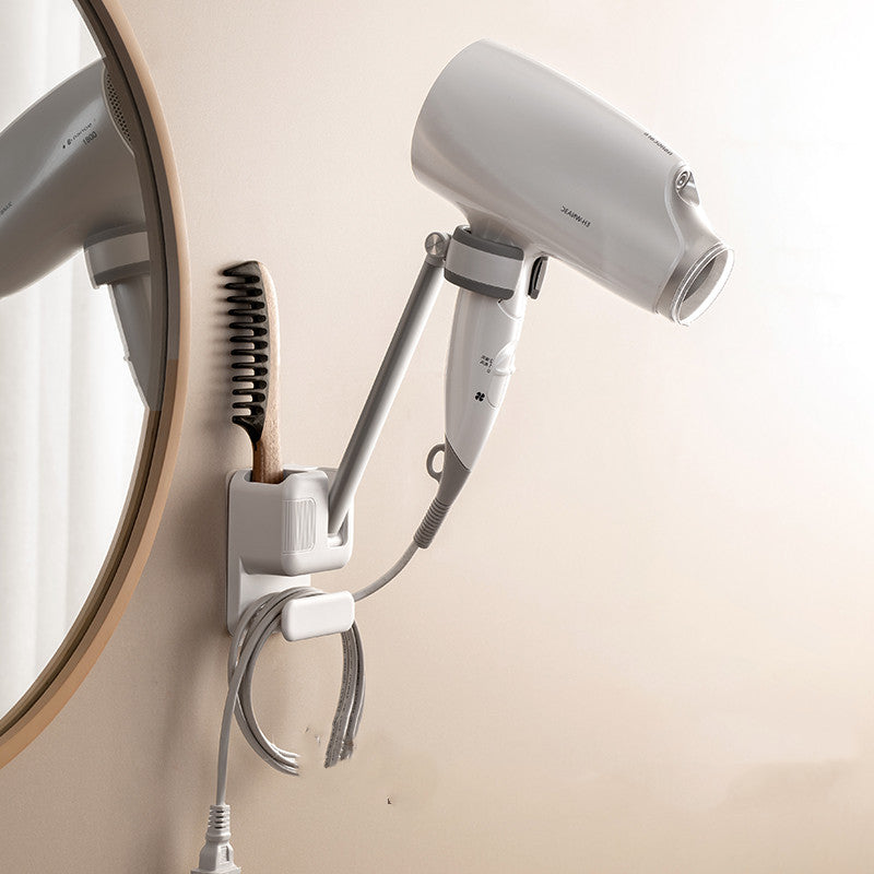 Space Saving Foldable Hair Dryer Holder Rack