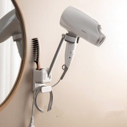 Space Saving Foldable Hair Dryer Holder Rack