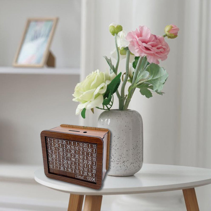 Classic Wooden Coin Bank Counter