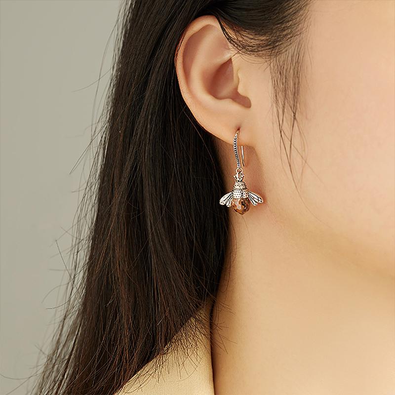 Colorful Honey Bee Drop Earrings