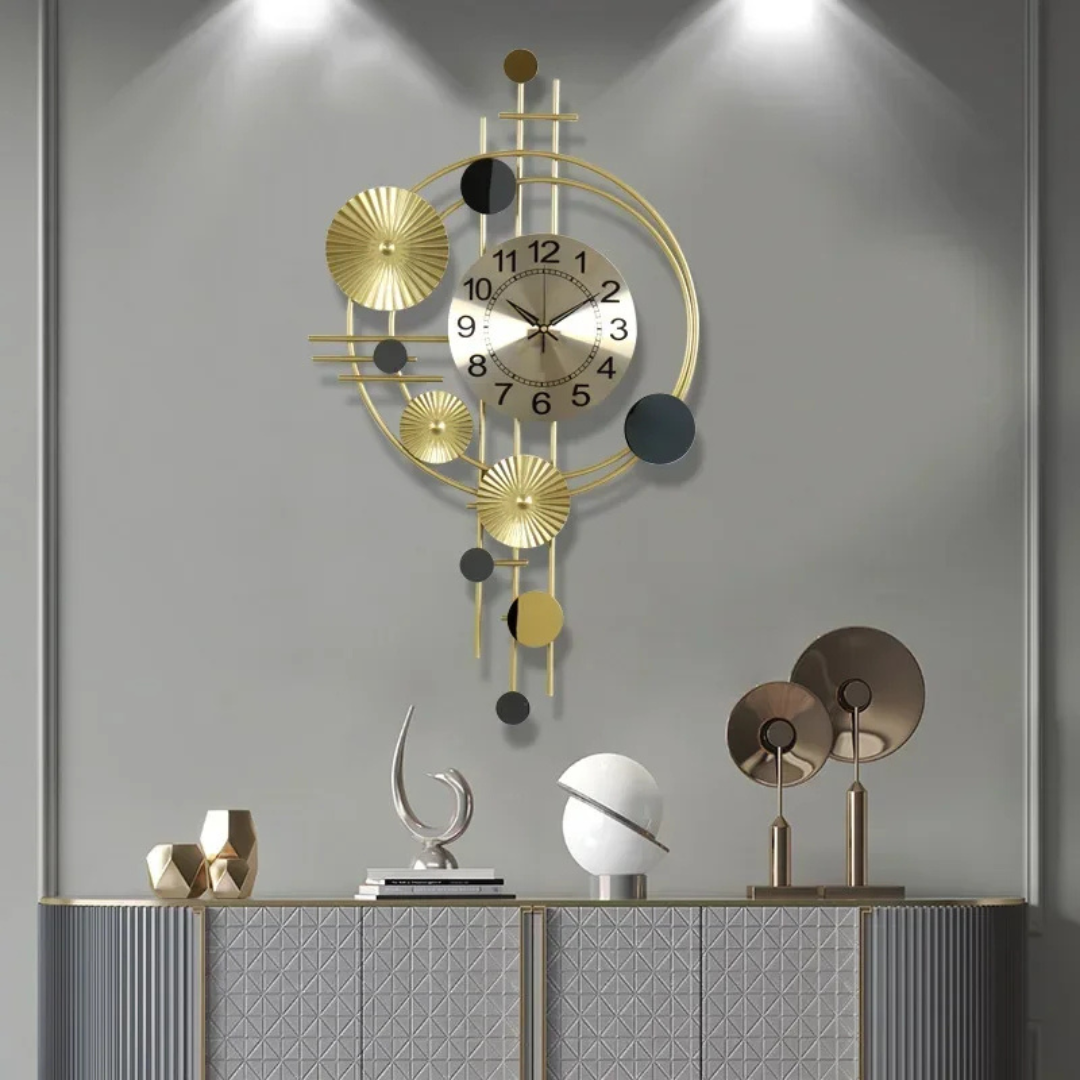 Big Contemporary Wall Clock - Stylish Metal Decor