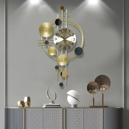 Big Contemporary Wall Clock - Stylish Metal Decor