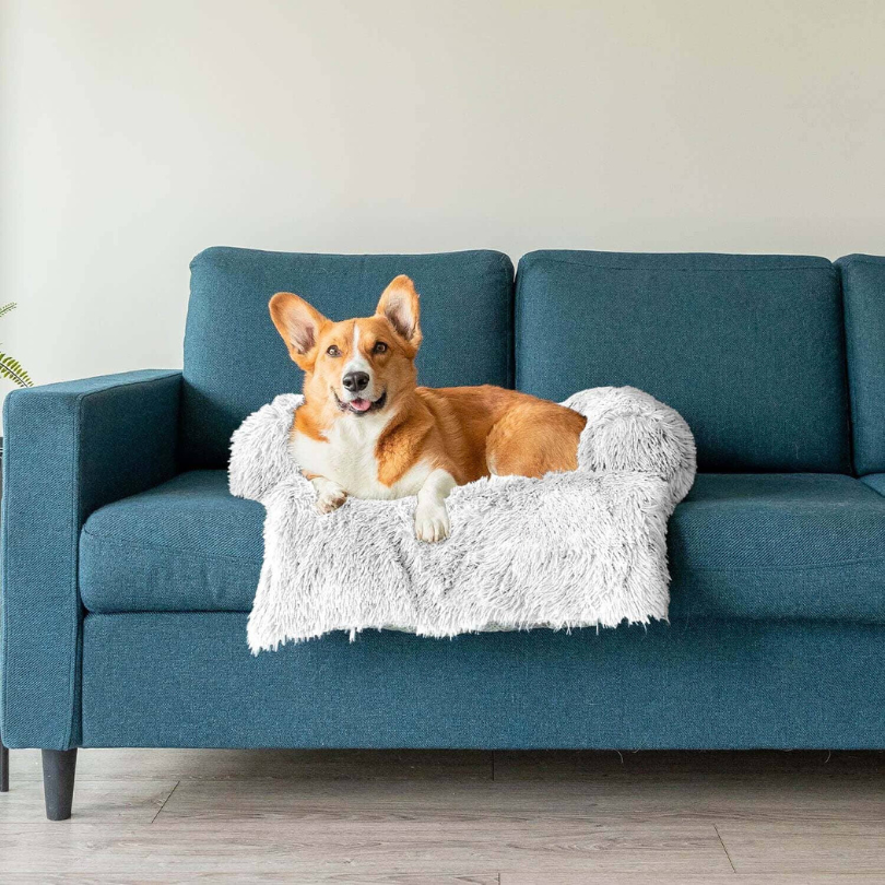 Durable Pet Bed Cover with Plush Faux Fur - Grip Bottom - Fesara