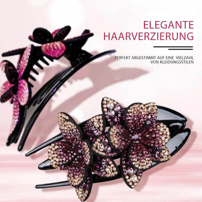 Sparkly Floral Double Hair Barrette