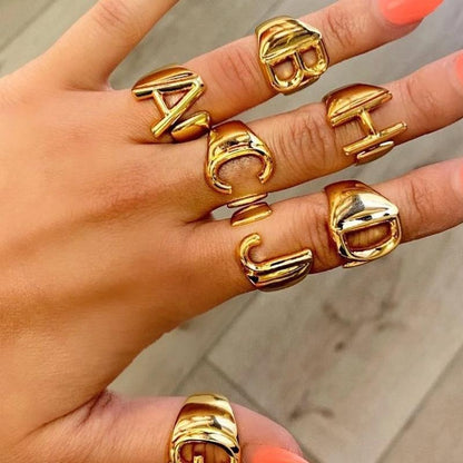 Personalized Alphabet Letter Ring
