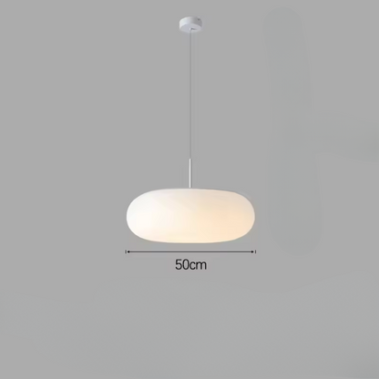 Elegant White Pendant Light with Soft LED Glow