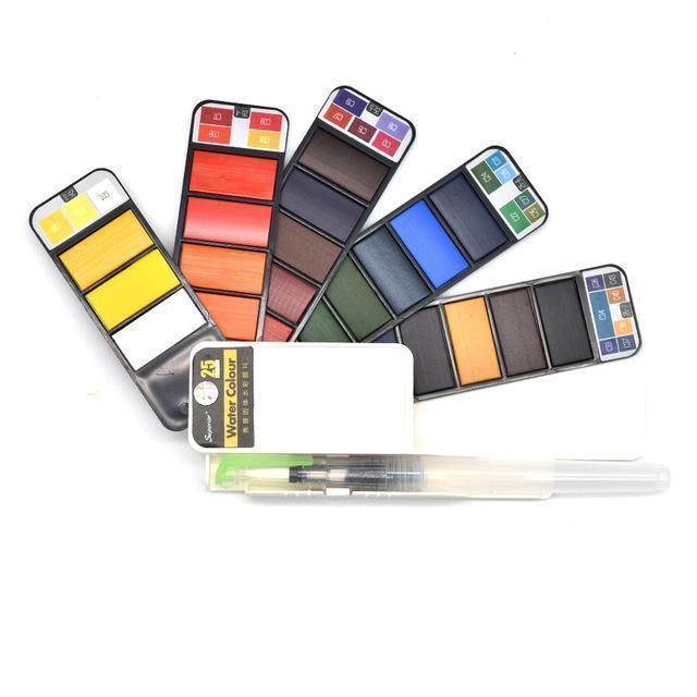 Compact Travel Watercolor Painting Sets