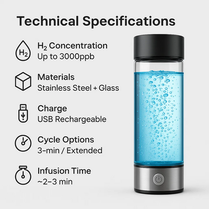 Portable Alkaline Water Bottle with USB Charging