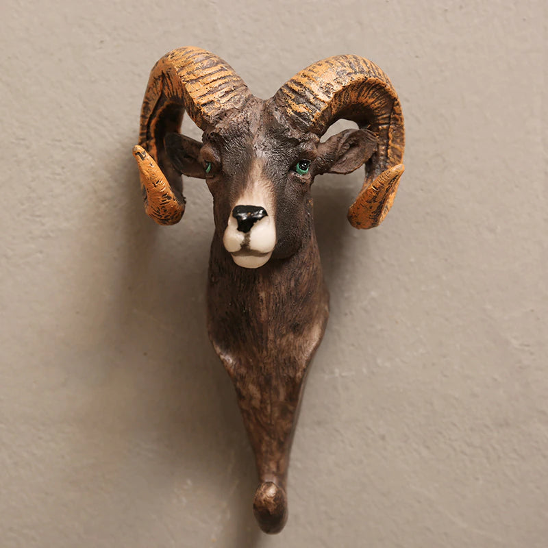 Rustic Wood Animal Wall Mount Coat Hooks