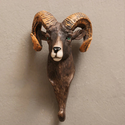 Rustic Wood Animal Wall Mount Coat Hooks